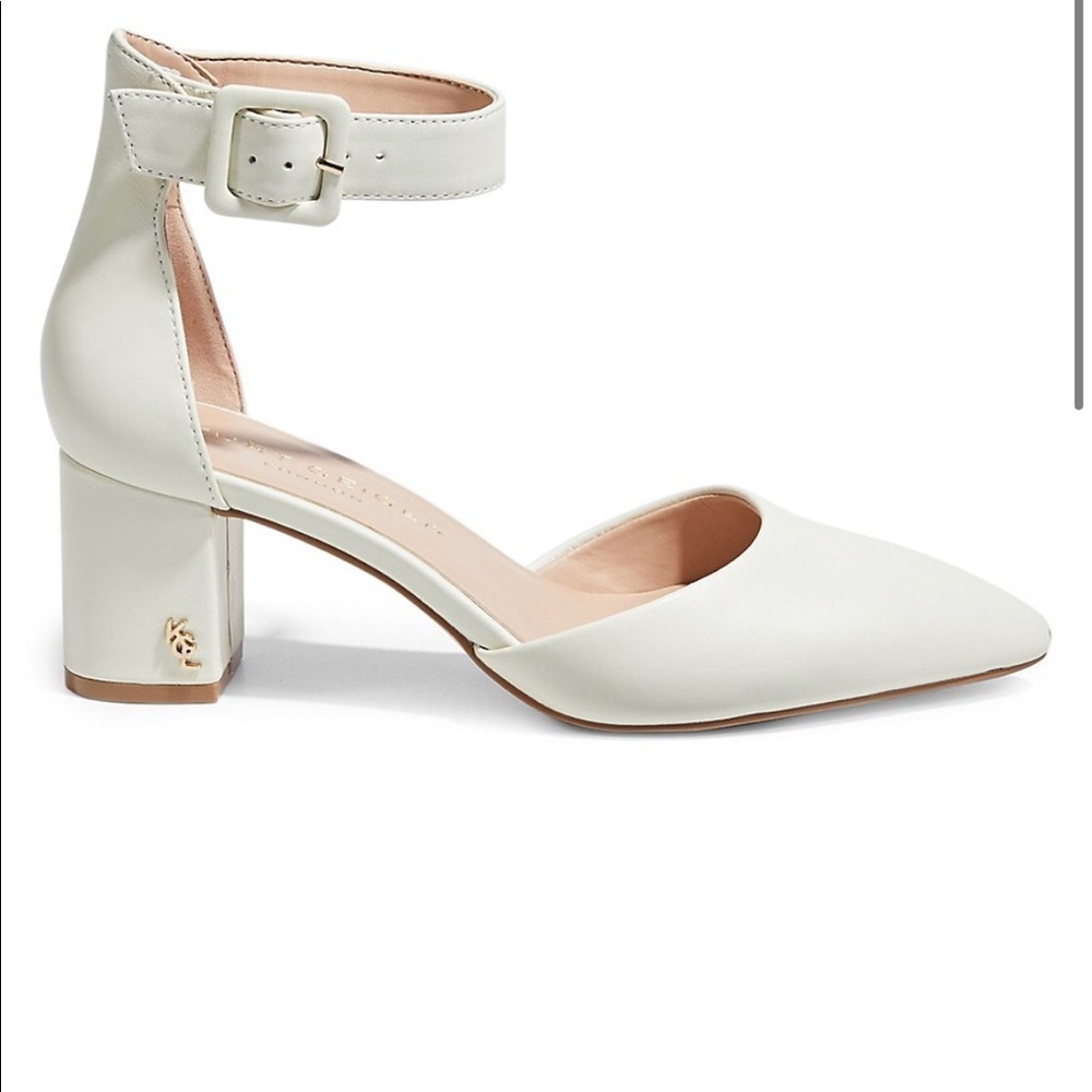 Kurt Geiger London- white 3”Block heel close toe